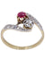 Ring 50 Ring “Toi & Moi” 2 Golds Ruby Diamonds 58 Facettes 082451