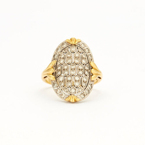 Bague 58 Bague Ovale pavage Diamants 58 Facettes