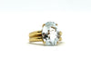 Ring 55 Yellow gold and aquamarine ring 7.30 carats 58 Facettes 24/10-11