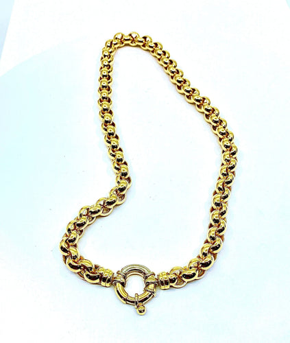 Collier Collier or jaune mailles rondes 58 Facettes AB240