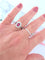 Bague 58 Bague Marguerite, en or blanc, rubis, diamants 58 Facettes AA 1557