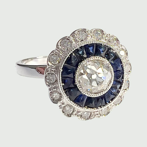 Bague BAGUE EN OR 18 KT DE STYLE ART DÉCO avec DIAMANTS 58 Facettes A2445