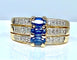 Bague Bague jonc 3 saphirs diamants 58 Facettes AB 154