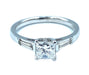 Ring 55 Platinum and princess diamond ring 58 Facettes