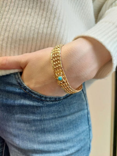 Bracelet Bracelet Or jaune Turquoise 58 Facettes 078681