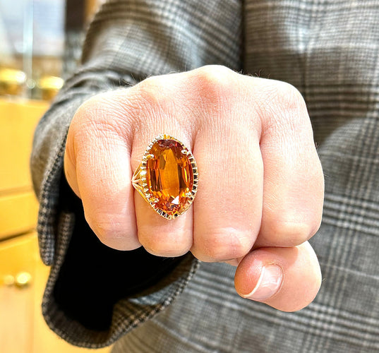 Bague 55 Bague ancienne or et citrine 58 Facettes