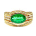 Ring Yellow gold oval emerald and diamond ring 58 Facettes