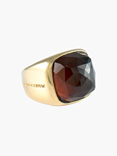 Bague 55 Bague Chevalière Pianegonda Quartz fumé 58 Facettes