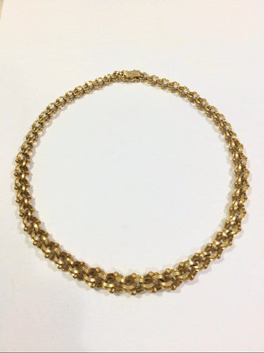 Collier Collier Or Rose maille entrelacée 58 Facettes 941194