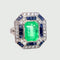 Bague Bague Emeraude  Saphirs Diamants style Art Déco 58 Facettes