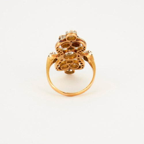 Bague 53 Bague Marquise volutes Diamants 58 Facettes
