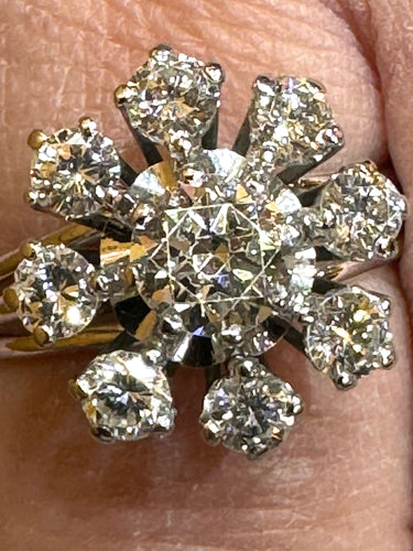 Bague 57 Bague soleil or blanc 18 carats et diamants 58 Facettes