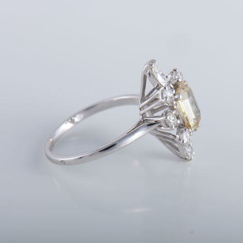 Bague 55 Solitaire diamant couleur naturelle 58 Facettes