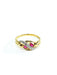 Ring 58.5 Ruby diamond gold ring 58 Facettes