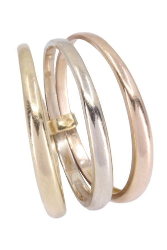 Bague 53 Bague 3 Ors 3 anneaux 58 Facettes 076671