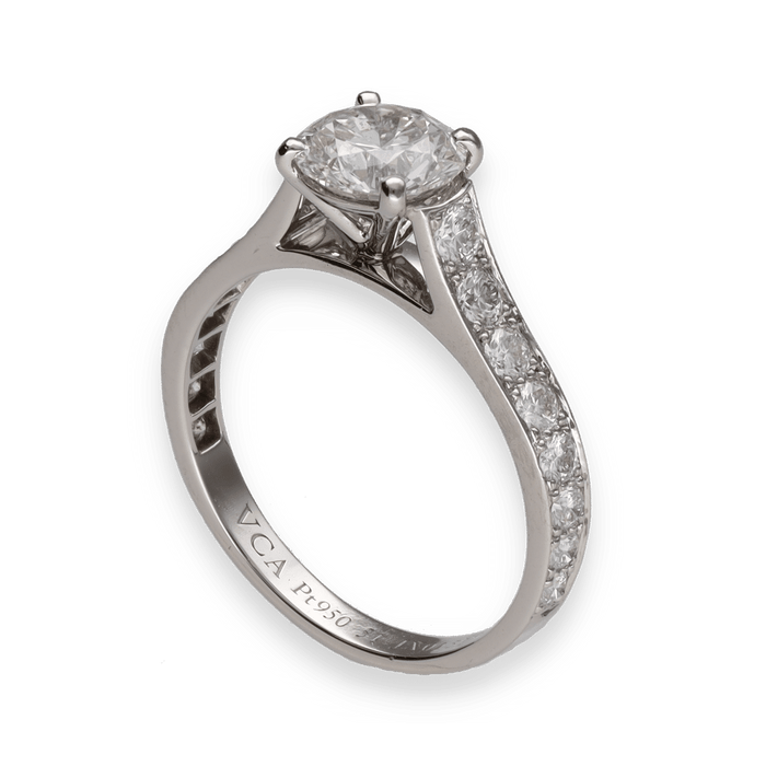 Bague Van Cleef & Arpels - Bague Solitaire Romance Diamant 1,04 Cts 58 Facettes