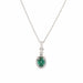 Oval Emerald Necklace, Diamonds, White Gold 58 Facettes C157