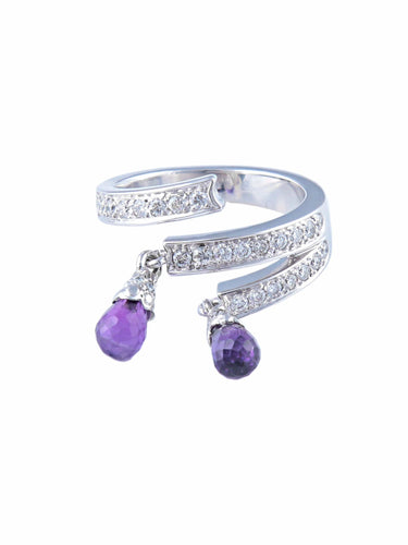 Bague 52 Bague Pampilles d'améthystes 58 Facettes