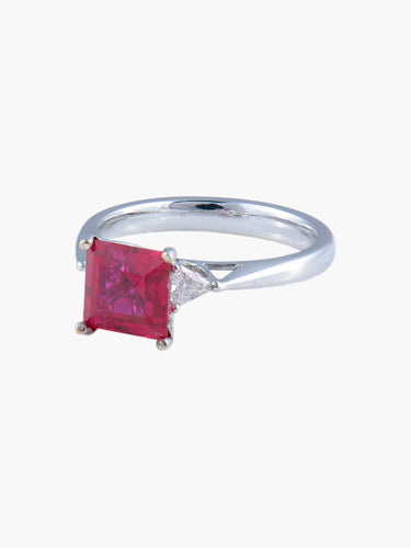 Bague 52 Bague Spinelle rouge Diamants 58 Facettes