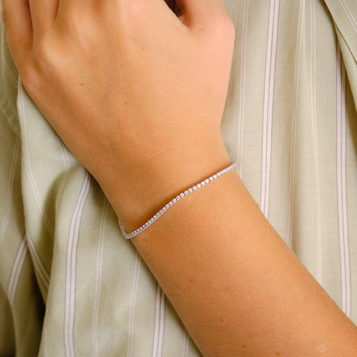 Bracelet Bracelet Rivière de diamants or blanc 58 Facettes