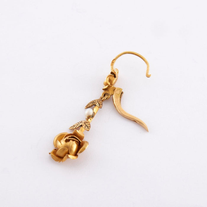 Boucles d'oreilles paire de pendants Art Nouveau à motifs floraux 58 Facettes