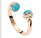 52 PIAGET Ring - Open Possession Ring Pink Gold Diamond Turquoise 58 Facettes G34P7D52