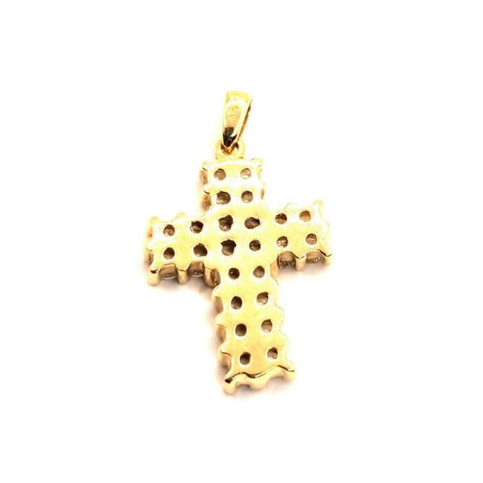 Pendentif CROIX DIAMANTS OR JAUNE 58 Facettes 3797