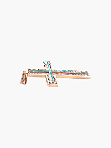 Pendentif Pendentif Croix Turquoises 58 Facettes