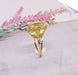 Ring 53.5 Yellow Citrine Ring in Yellow Gold Solitaire 58 Facettes AA 1513