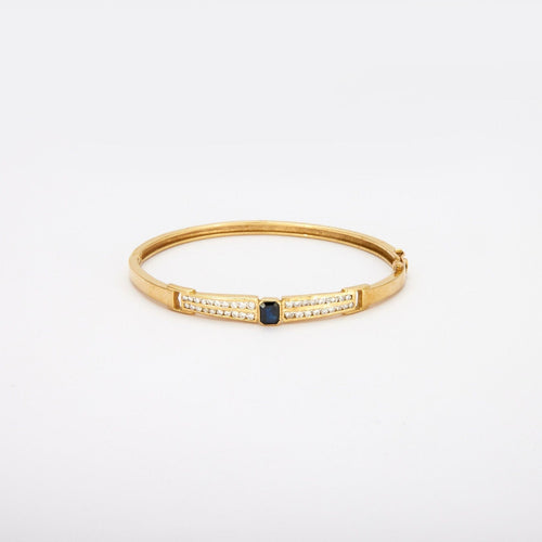 Bracelet Bracelet Jonc, Or jaune, diamants, saphir 58 Facettes