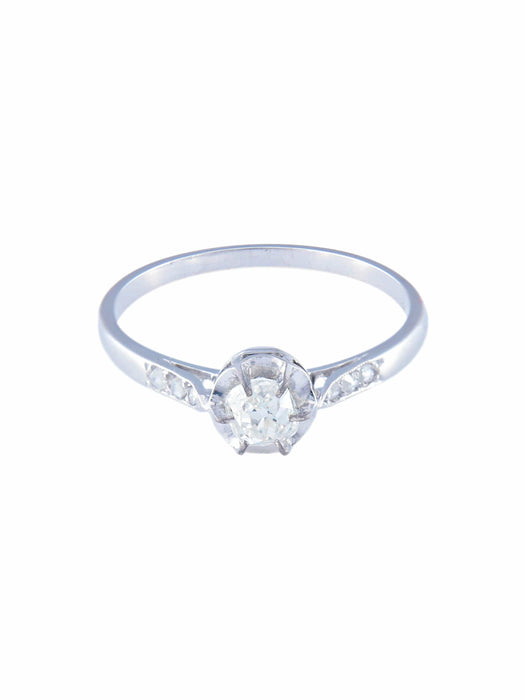 Bague 55 Solitaire Diamant Taille Ancienne 0,50 ct - Old Mine Cut 58 Facettes