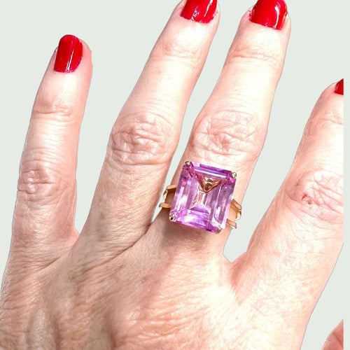 Bague BAGUE RÉTRO SPINELLE ROSE 58 Facettes Q926A