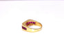 Bague 53 Bague jonc carré or jaune et rubis 58 Facettes Rail/Rub.