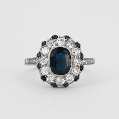 Bague 55 Bague Marguerite Saphirs Diamants 58 Facettes
