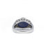 Ring 53 / White/Grey / 750‰ Gold Sapphire Cabochon Ring 58 Facettes 210226R