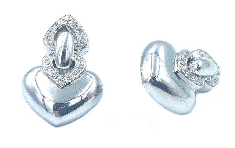 Boucles d'oreilles BVLGARI. Boucles d’oreilles Doppio Cuore or et diamants 58 Facettes