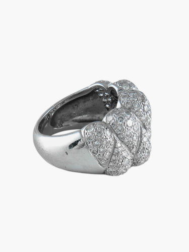 Bague Bague Or Blanc et Pavage Diamants 58 Facettes