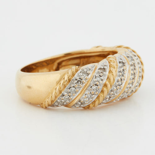 Bague 49 Bague en or jaune et blanc 18 Cts 58 Facettes RÉF 8033/18