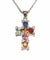 Collier Pendentif-chaîne Croix saphirs et diamants 58 Facettes 473
