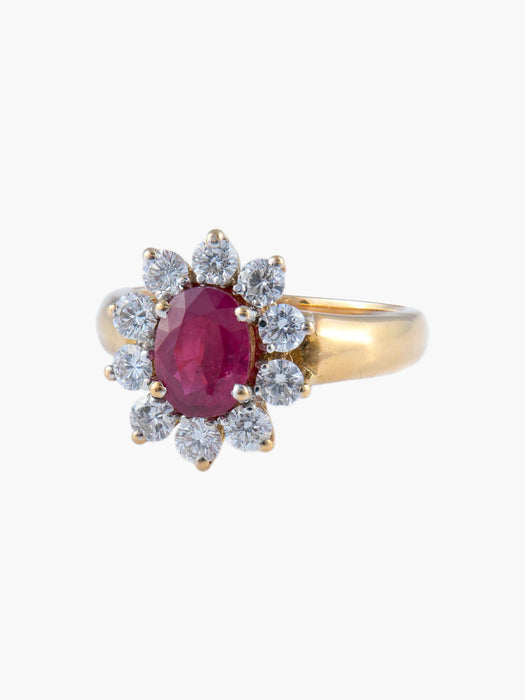 Bague 52 Bague Pompadour Rubis Diamants 58 Facettes