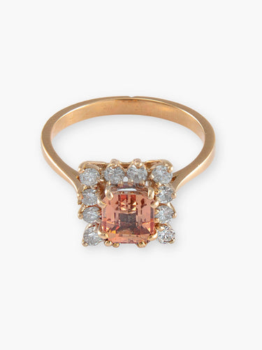 Bague 52 Bague diamants et topaze impériale rose 58 Facettes 630