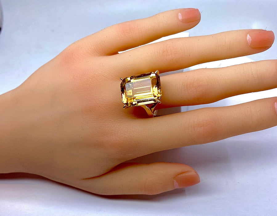 Bague 57 Bague Or jaune Citrine 58 Facettes AB278