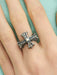 Ring 53 Medieval Cross Ring with brown diamonds 58 Facettes