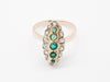 Ring 53 Antique marquise ring, emeralds and diamonds 58 Facettes