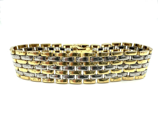 CARTIER bracelet - Maillons Panthère collection, vintage gold and steel bracelet 58 Facettes