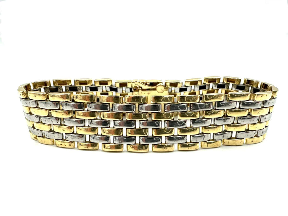 Bracelet CARTIER - Collection Maillons Panthère, bracelet vintage or et acier 58 Facettes