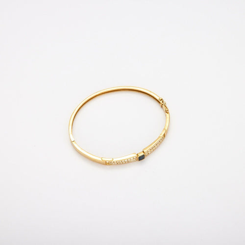 Bracelet Bracelet Jonc, Or jaune, diamants, saphir 58 Facettes