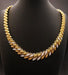 Necklace Necklace in yellow gold and platinum set with 48 diamonds 58 Facettes