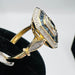 Ring 52 Art Deco style ring calibrated sapphires paved with diamonds 58 Facettes A 7403
