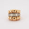 Bague Bague Or Jaune Godronné Diamants 58 Facettes LOT 4081